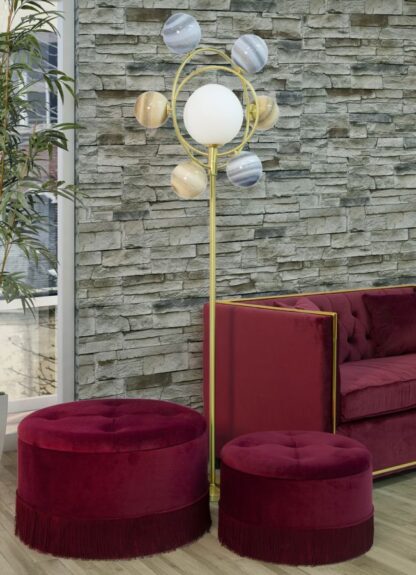 PUFF/CONTENITORE LINES NEW COPPIA BORDEAUX CM Ø 71X41-55X33 - immagine 9