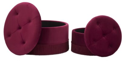 PUFF/CONTENITORE LINES NEW COPPIA BORDEAUX CM Ø 71X41-55X33 - immagine 3