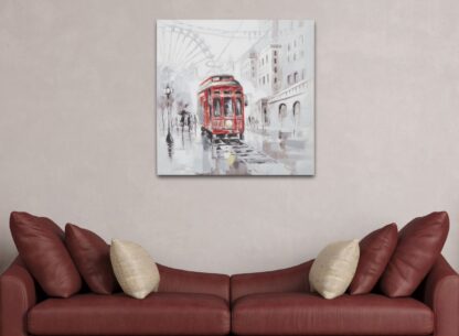 DIPINTO SU TELA TRAM -A- CM 80X3X80 - immagine 7