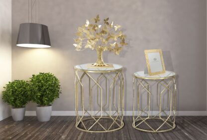 TAVOLINETTI TUNISI COPPIA CM Ø 42X53-38X47 - immagine 9