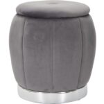 PUFF/CONTENITORE PARIS GRIGIO/SILVER CM Ø 43X43