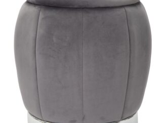 PUFF/CONTENITORE PARIS GRIGIO/SILVER CM Ø 43X43