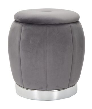 PUFF/CONTENITORE PARIS GRIGIO/SILVER CM Ø 43X43