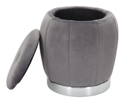 PUFF/CONTENITORE PARIS GRIGIO/SILVER CM Ø 43X43 - immagine 4