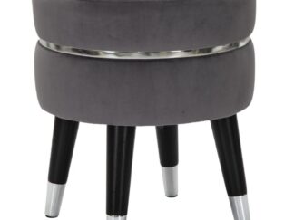 SGABELLO PARIS GRIGIO/SILVER CM Ø 35X40,5