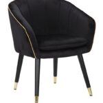 POLTRONA PARIS NERA/GOLD CM 62X58X78