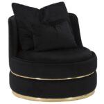 POLTRONA PARIS SPACE NERO/GOLD CM Ø 84X72 stile GLAM