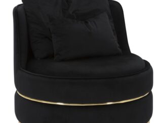 POLTRONA PARIS SPACE NERO/GOLD CM Ø 84X72