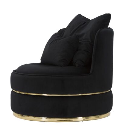 POLTRONA PARIS SPACE NERO/GOLD CM Ø 84X72 - immagine 3