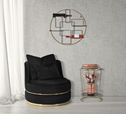POLTRONA PARIS SPACE NERO/GOLD CM Ø 84X72 - immagine 9