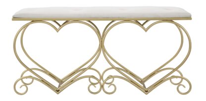 PANCA HEART CREMA CM 105X37,5X51,5 - immagine 3