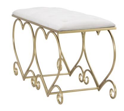PANCA HEART CREMA CM 105X37,5X51,5 - immagine 2