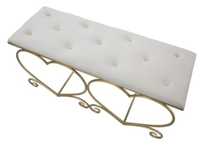 PANCA HEART CREMA CM 105X37,5X51,5 - immagine 6