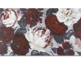DIPINTO SU TELA WHITE/RED FLOWER DARKBACK CM 
120X3,7X60