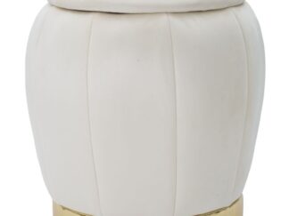 PUFF/CONTENITORE PARIS CREMA/GOLD CM Ø 43X43