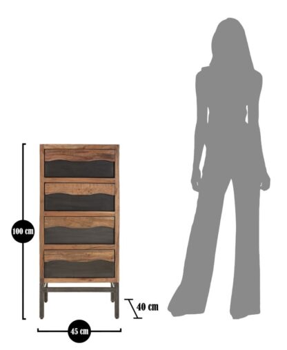 CASSETTIERA YELLOWSTONE CM 45X40X100 (LEGNO DI ACACIA NILOTICA) - immagine 9