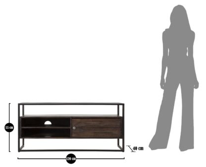 P/TV BURN CM 120X40X55 (LEGNO DI ACACIA NILOTICA) - immagine 8