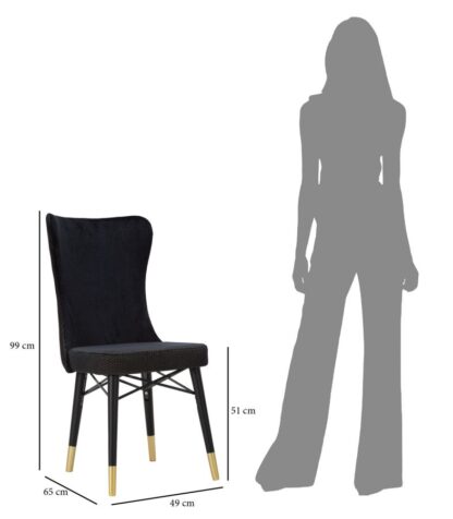 SEDIA MIMOZA NERA SET 2PZ CM  40X65X99 - immagine 10