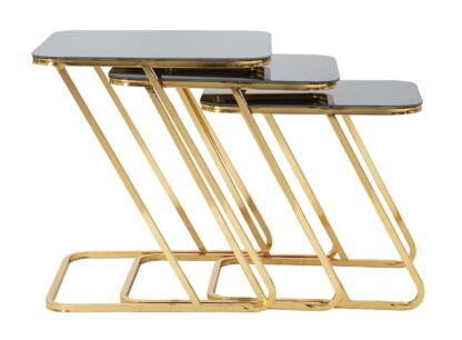 TAVOLINETTI SIMPLE SET 3PZ CM 44X50,5X55,5-39X49X51-34X47X45 - immagine 5