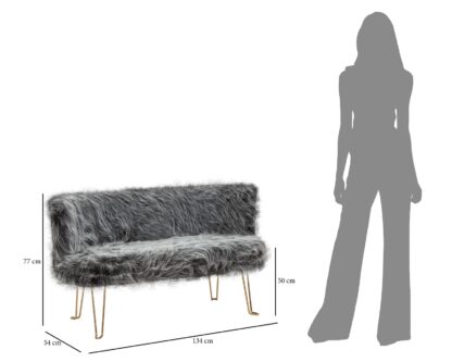 DIVANETTO HACIL GRIGIO CM 134X54X77 - immagine 9