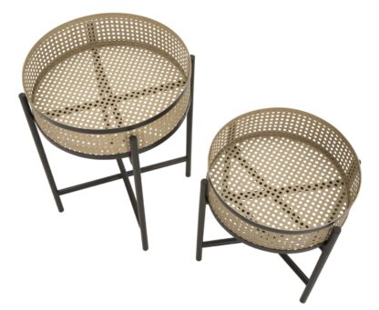 TAVOLINETTI COPPIA FUJI CM Ø 40X50-35X40 - immagine 3