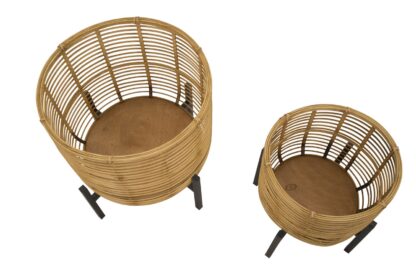 P/VASI RATTAN COPPIA CM Ø 41X47-33X39 - immagine 2