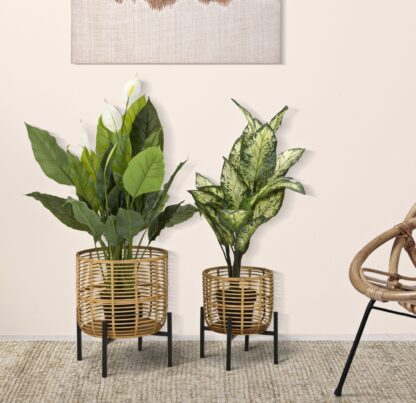 P/VASI RATTAN COPPIA CM Ø 41X47-33X39 - immagine 5
