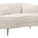 DIVANETTO 2 POSTI OSLO C/CUSCINI CREMA CM 148X84X68 stile GLAM