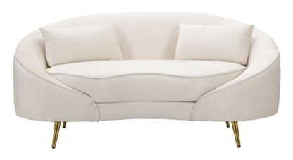 DIVANETTO 2 POSTI OSLO C/CUSCINI CREMA CM 148X84X68 - immagine 2