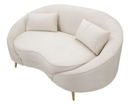 DIVANETTO 2 POSTI OSLO C/CUSCINI CREMA CM 148X84X68 - immagine 5
