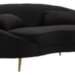 DIVANETTO 2 POSTI OSLO C/CUSCINI NERO CM 148X84X68 stile GLAM