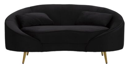 DIVANETTO 2 POSTI OSLO C/CUSCINI NERO CM 148X84X68 - immagine 2