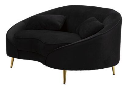 DIVANETTO 2 POSTI OSLO C/CUSCINI NERO CM 148X84X68 - immagine 3
