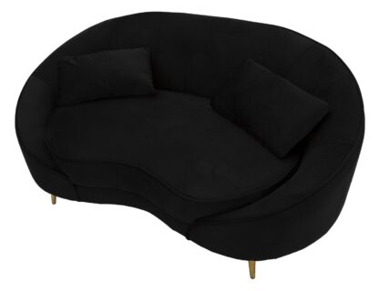 DIVANETTO 2 POSTI OSLO C/CUSCINI NERO CM 148X84X68 - immagine 4
