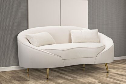 DIVANETTO 2 POSTI OSLO C/CUSCINI CREMA CM 148X84X68 - immagine 9