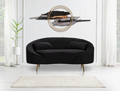 DIVANETTO 2 POSTI OSLO C/CUSCINI NERO CM 148X84X68 - immagine 9