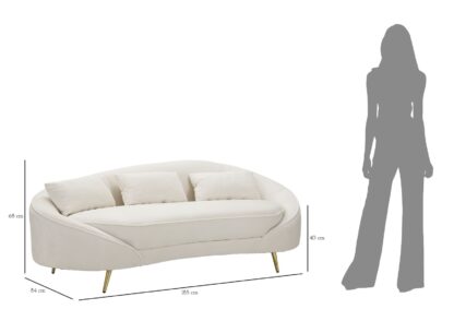 DIVANO 3 POSTI OSLO C/CUSCINI  CREMA CM 185X84X68 - immagine 11