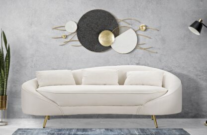 DIVANO 3 POSTI OSLO C/CUSCINI  CREMA CM 185X84X68 - immagine 9