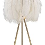 LAMPADA DA TAVOLO FEATHER STAND CM Ø 40X60 stile GLAM