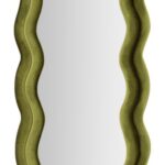 SPECCHIO DA MURO  MIKI VELLUTO VERDE CM 60X4X160 stile GLAM