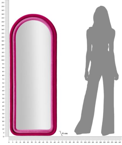 SPECCHIO DA MURO CLOE VELLUTO FUXIA CM 60X4X160 - immagine 6