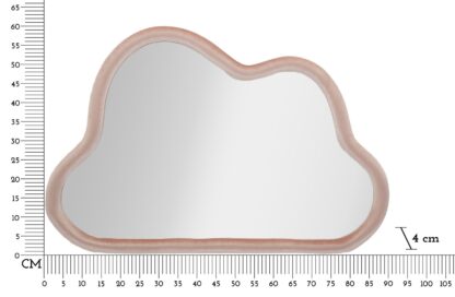 SPECCHIO DA MURO CLOUD VELLUTO ROSA CM 90X4X60 - immagine 6