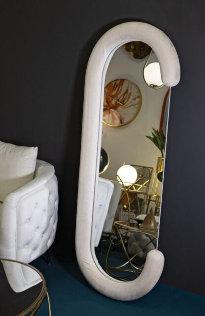 SPECCHIO DA MURO CHANTAL VELLUTO CREMA CM 60X7X160 - immagine 5
