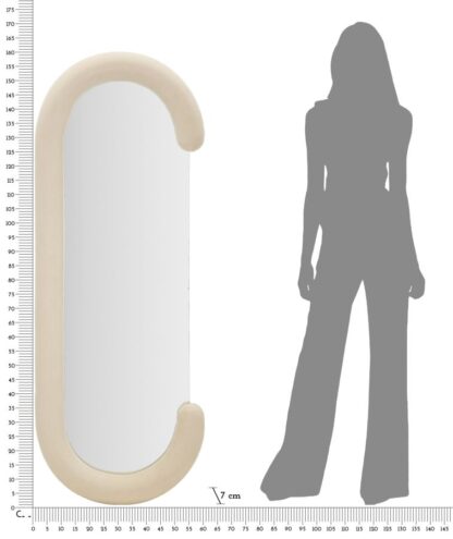 SPECCHIO DA MURO CHANTAL VELLUTO CREMA CM 60X7X160 - immagine 6