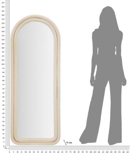 SPECCHIO DA MURO CLOE VELLUTO CREMA CM 60X4X160 - immagine 5