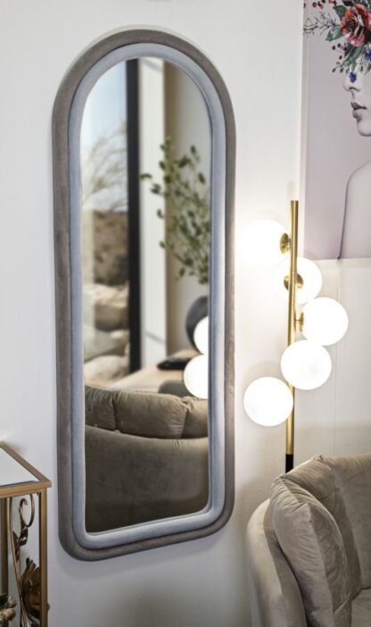 SPECCHIO DA MURO CLOE VELLUTO GRIGIO CM 60X4X160 - immagine 5