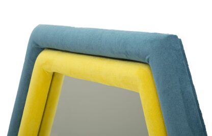 SPECCHIO DA MURO TONY VELLUTO BLU/GIALLO CM 75X4X80 - immagine 4