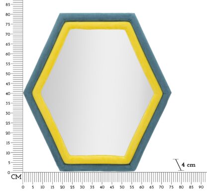 SPECCHIO DA MURO TONY VELLUTO BLU/GIALLO CM 75X4X80 - immagine 6