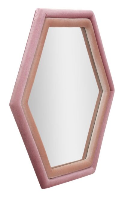 SPECCHIO DA MURO TONY VELLUTO ROSA/MIX CM 75X4X80 - immagine 2