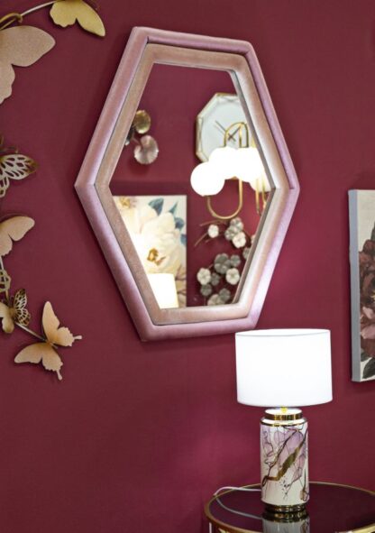 SPECCHIO DA MURO TONY VELLUTO ROSA/MIX CM 75X4X80 - immagine 5